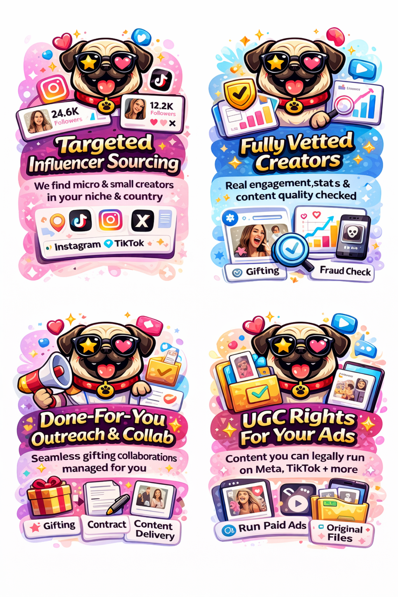 Mayfair Pug features artwork